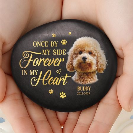 Custom Photo Printed Rock - Personalized Pet Memorial Gifts For Dogs, Cats - Always On My Mind